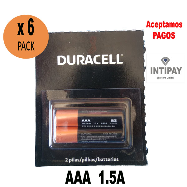 Pila Alcalina DURACELL AAA 1.5V  X 6 Pack
